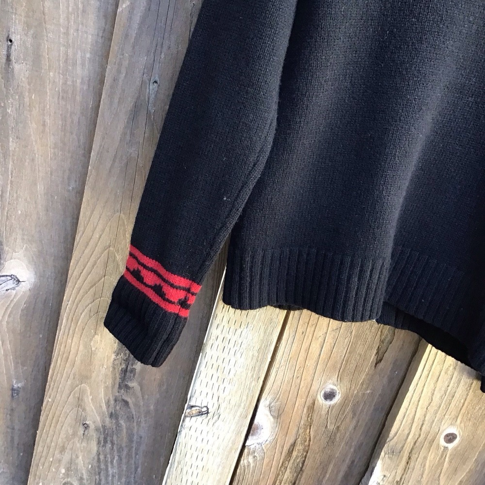 Lauren Jeans Co Ralph Lauren Women's Medium Black Southwestern Full Zip Sweater - Picture 7 of 8